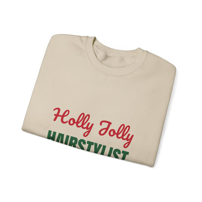 Holly Jolly Hairstylist Sweatshirt, Hairstylist Christmas Crewneck