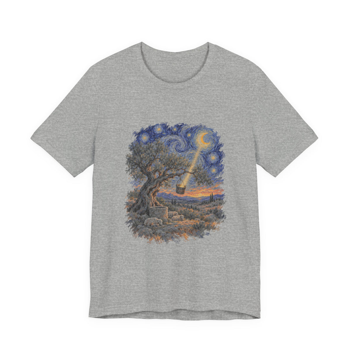 The Tree and the Empty Bucket Shirt, Symbolic Fine Art T-Shirt, By Xudeyda
