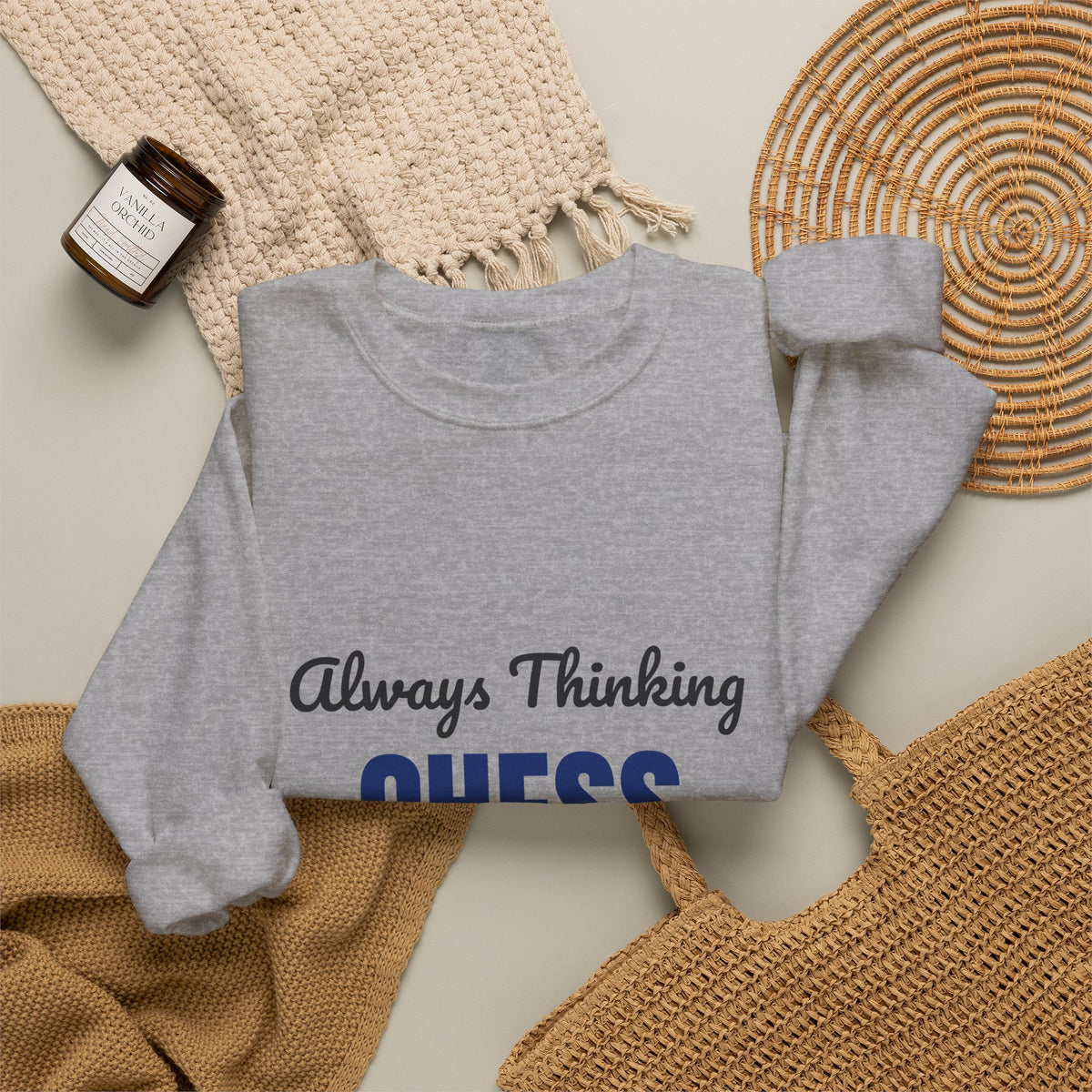 Always Thinking Chess Three Moves Ahead Sweatshirt, Chess Player Crewneck Sweatshirt