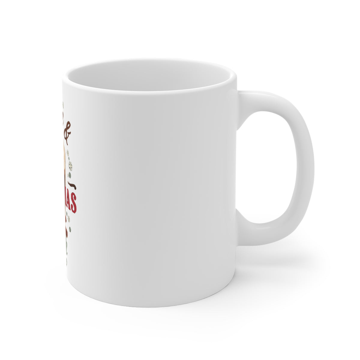 Coffee and Christmas Cheer Mug, Holiday Coffee Lover Mug, Christmas Gift 11oz