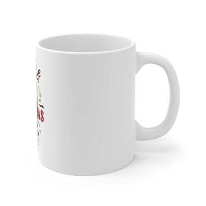 Coffee and Christmas Cheer Mug, Holiday Coffee Lover Mug, Christmas Gift 11oz