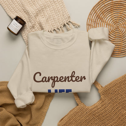 Carpenter Life Measure Twice Cut Once Sweatshirt, Carpenter Crewneck Sweatshirt