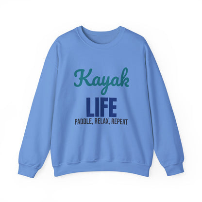 Kayak Life Paddle Relax Repeat Sweatshirt, Kayaking Crewneck Sweatshirt