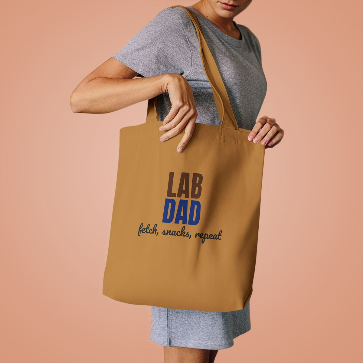 Lab Dad Fetch, Snacks, Repeat Tote Bag, Lab Dad Canvas Tote Bag