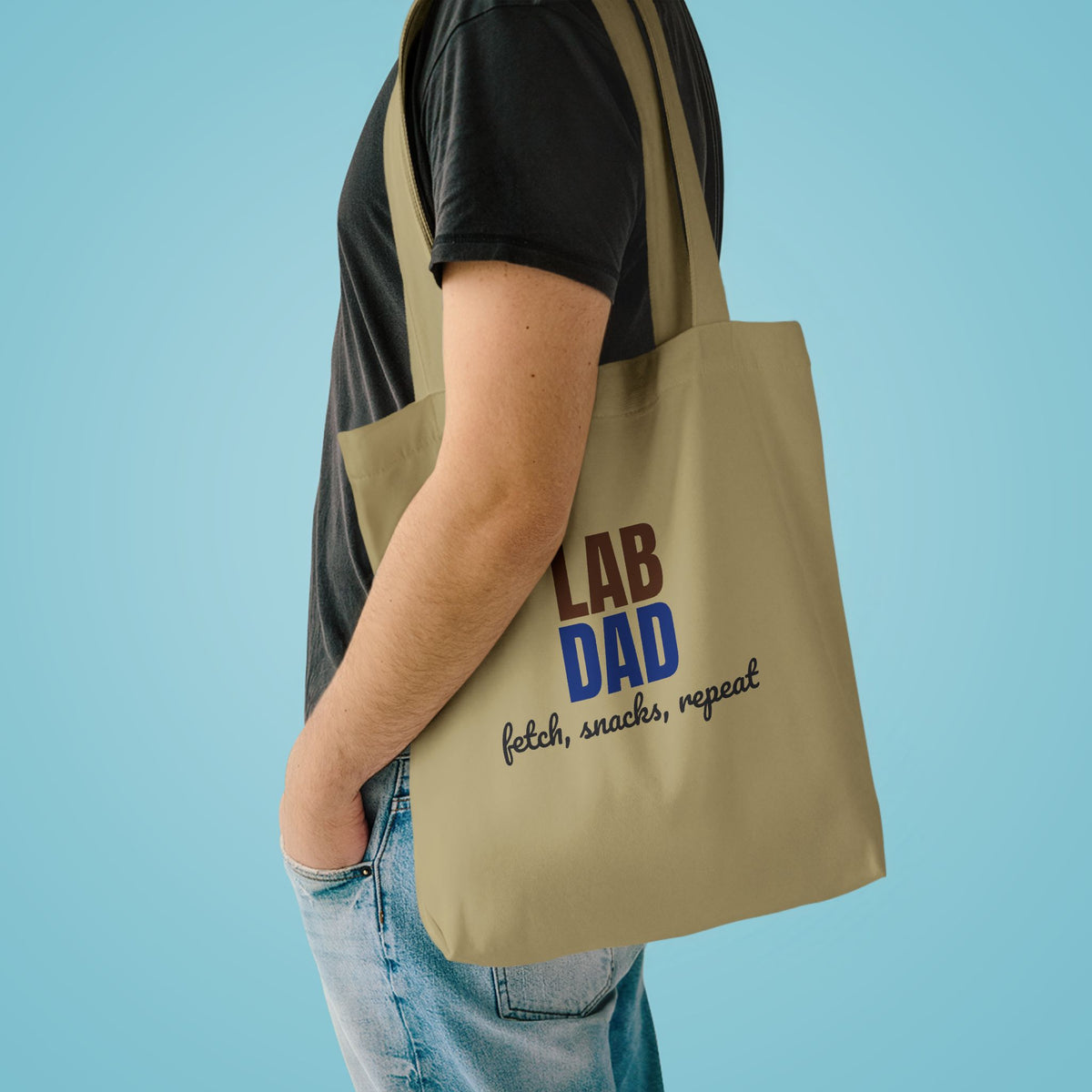 Lab Dad Fetch, Snacks, Repeat Tote Bag, Lab Dad Canvas Tote Bag