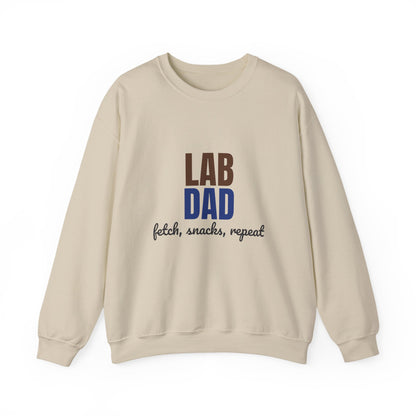 Lab Dad Fetch, Snacks, Repeat Sweatshirt, Lab Dad Crewneck Sweatshirt