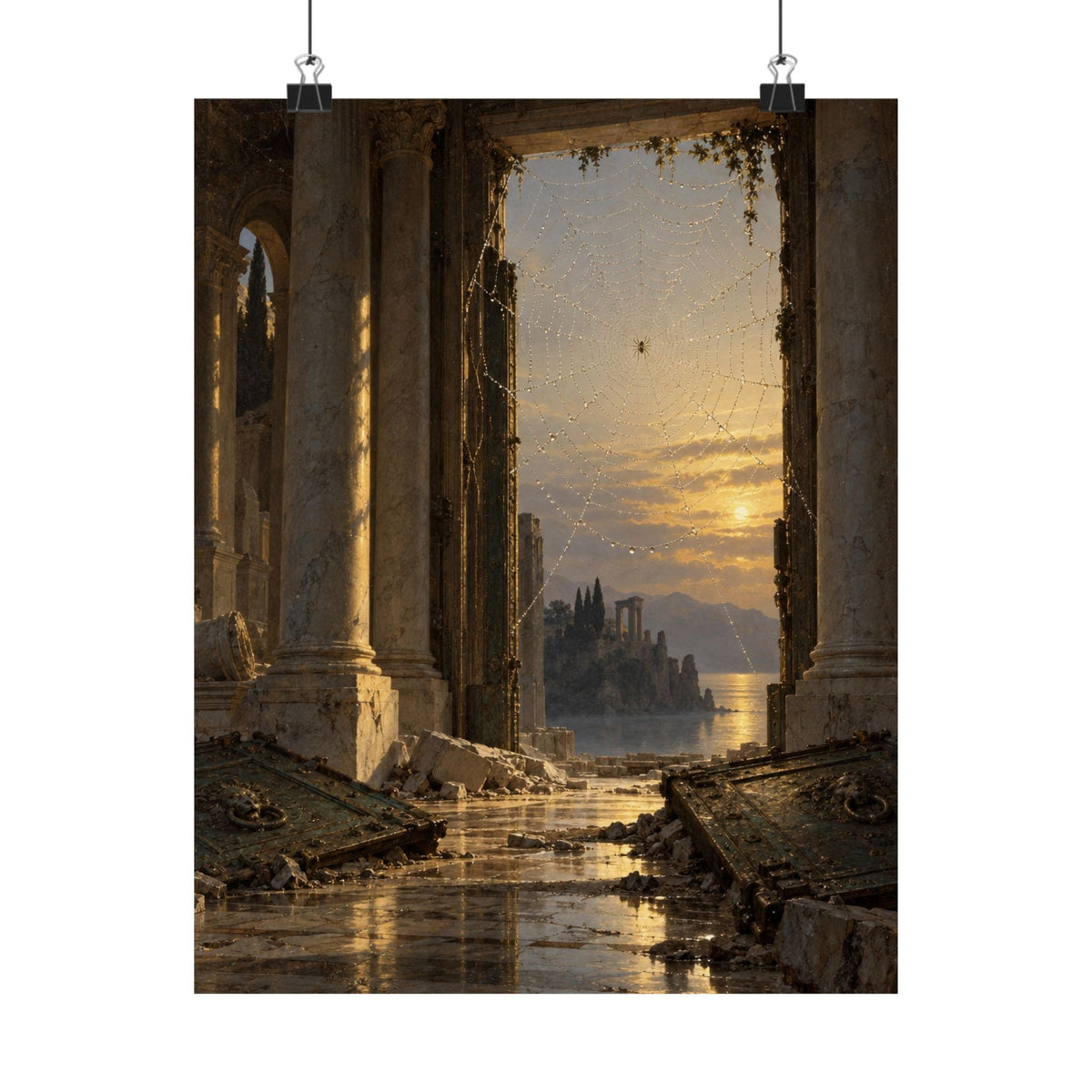 The Guardian of the Ruined Palace Art Print Poster, Symbolic Oil Painting Wall Art, By Xudeyda