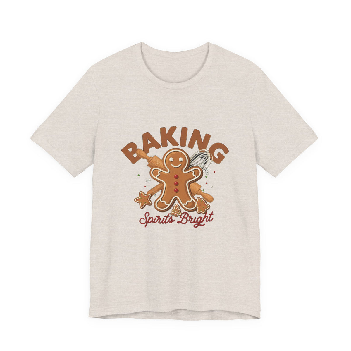Baking Spirits Bright Shirt, Christmas Baking T-Shirt, Gingerbread Holiday Tee