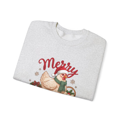 Merry Cluckmas Sweatshirt, Chicken Christmas Crewneck, Chicken Mom Gift
