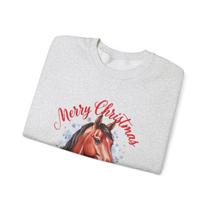 Merry Christmas Horse Girl Sweatshirt, Horse Lover Christmas Crewneck, Equestrian Gift