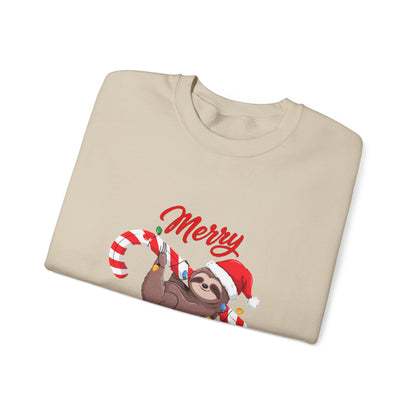 Merry Slothmas Sweatshirt, Funny Sloth Christmas Crewneck