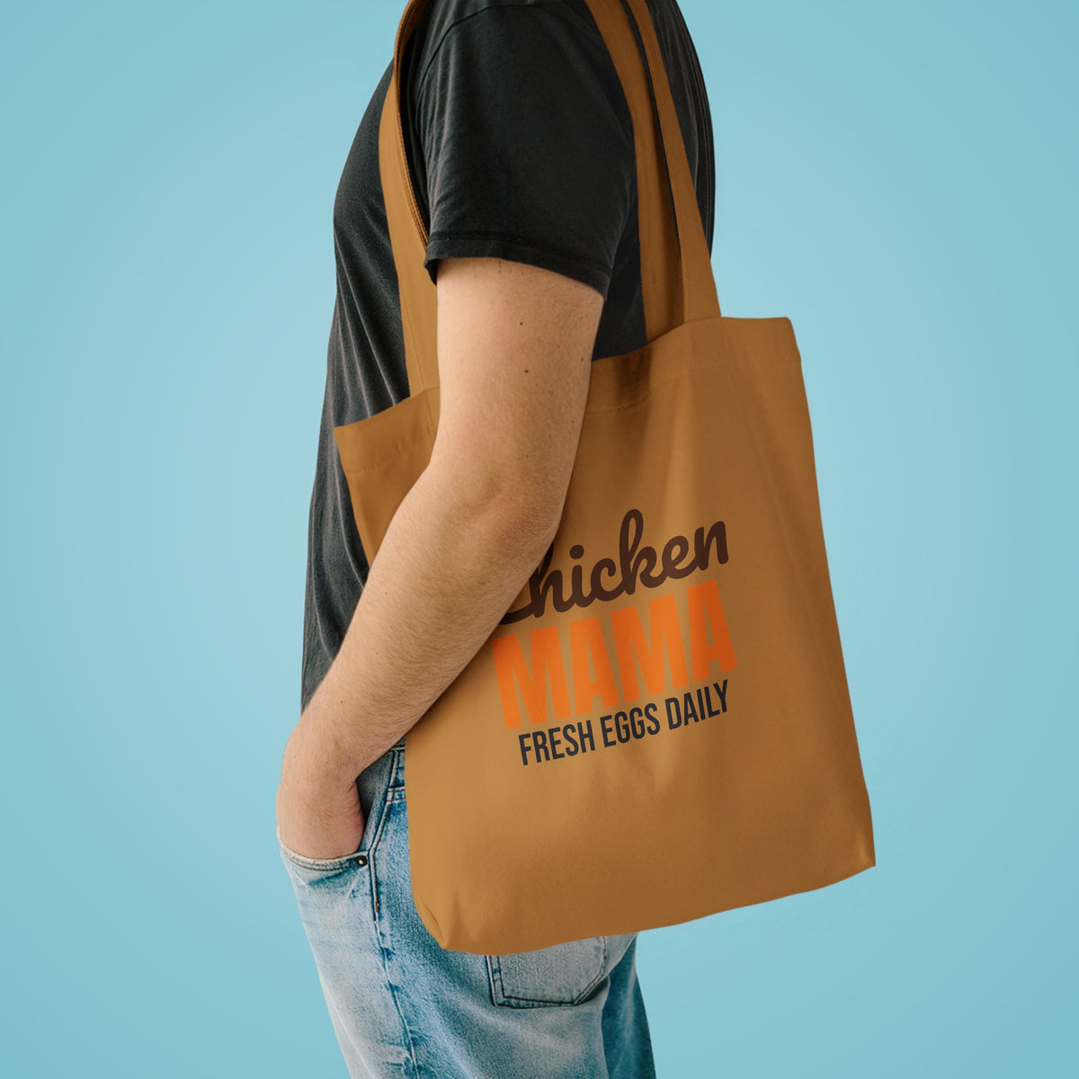 Chicken Mama Fresh Eggs Daily Tote Bag, Chicken Mama Canvas Tote Bag