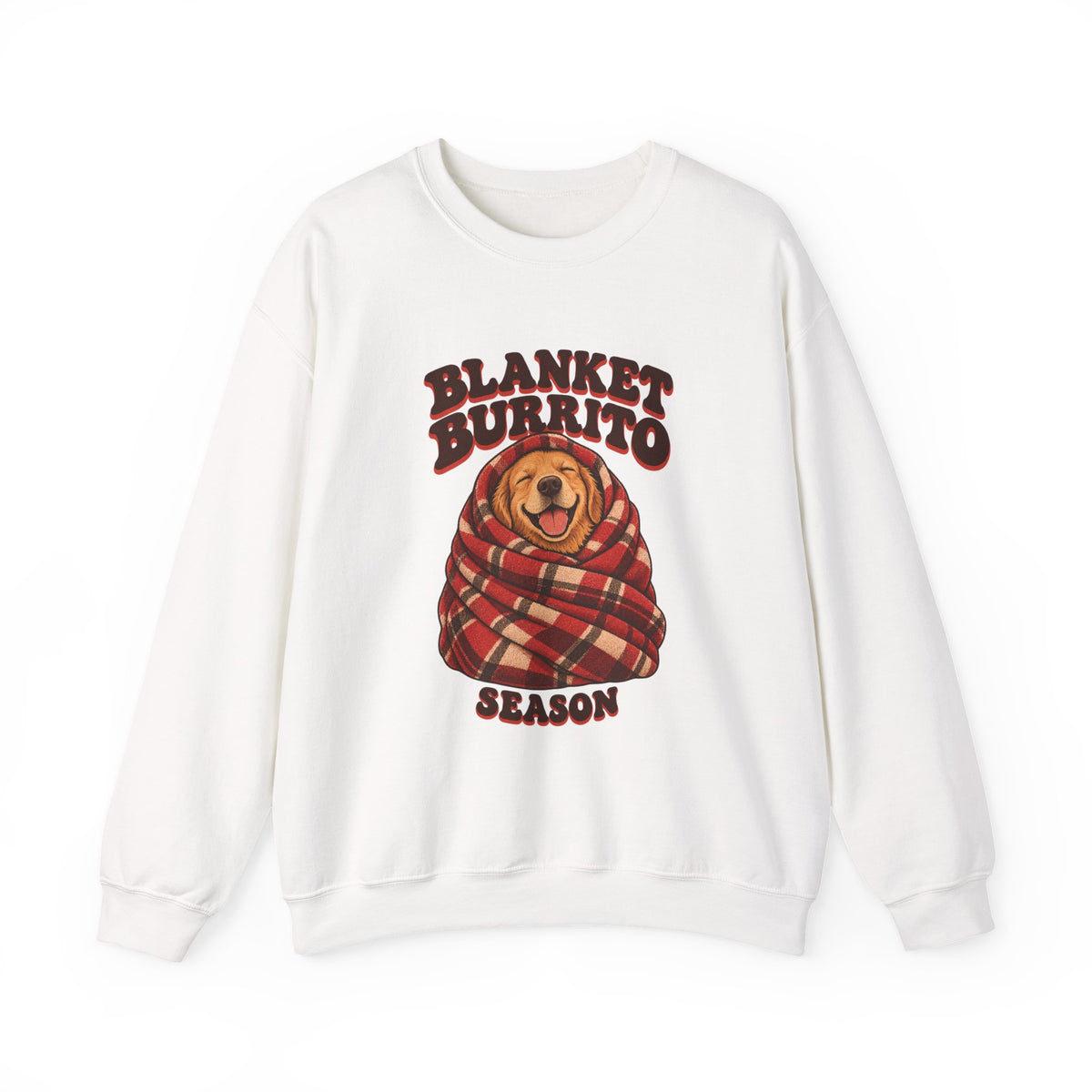 Blanket Burrito Season Golden Retriever Sweatshirt, Cozy Golden Retriever Crewneck Sweatshirt