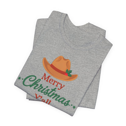 Merry Christmas Y'all Shirt, Western Christmas T-Shirt, Southern Holiday Tee