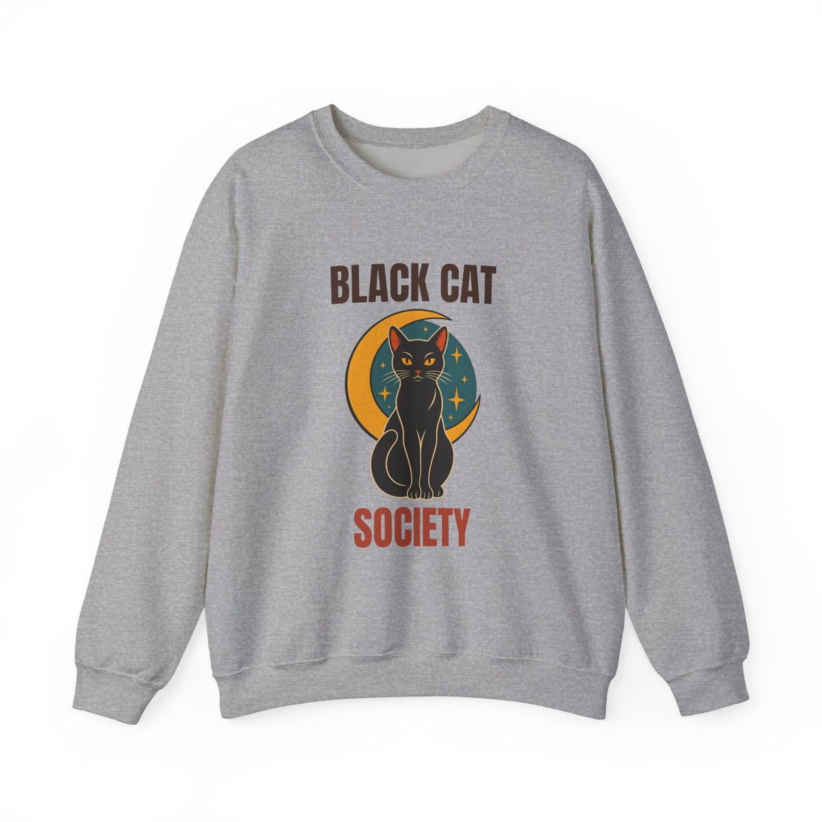 Black Cat Society Vintage Moon Sweatshirt, Vintage Black Cat Society Crewneck