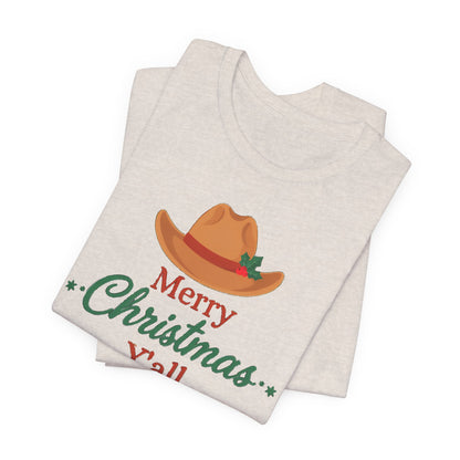 Merry Christmas Y'all Shirt, Western Christmas T-Shirt, Southern Holiday Tee