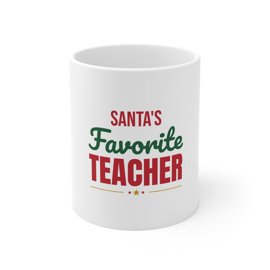 Santa's Favorite Teacher Mug, Teacher Christmas Coffee Mug 11oz