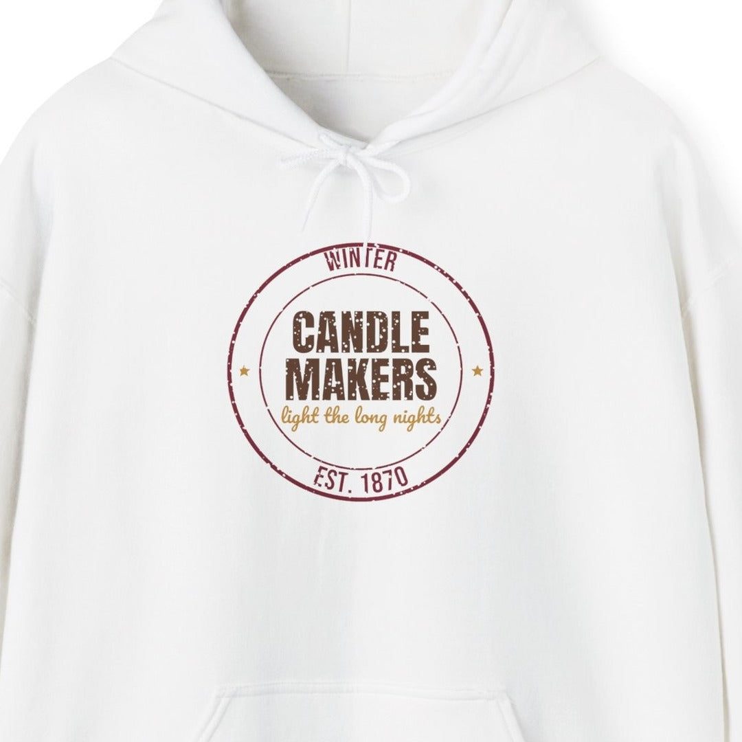 Winter Candle Makers Est. 1870 Hoodie, Vintage Winter Hoodie lifestyle