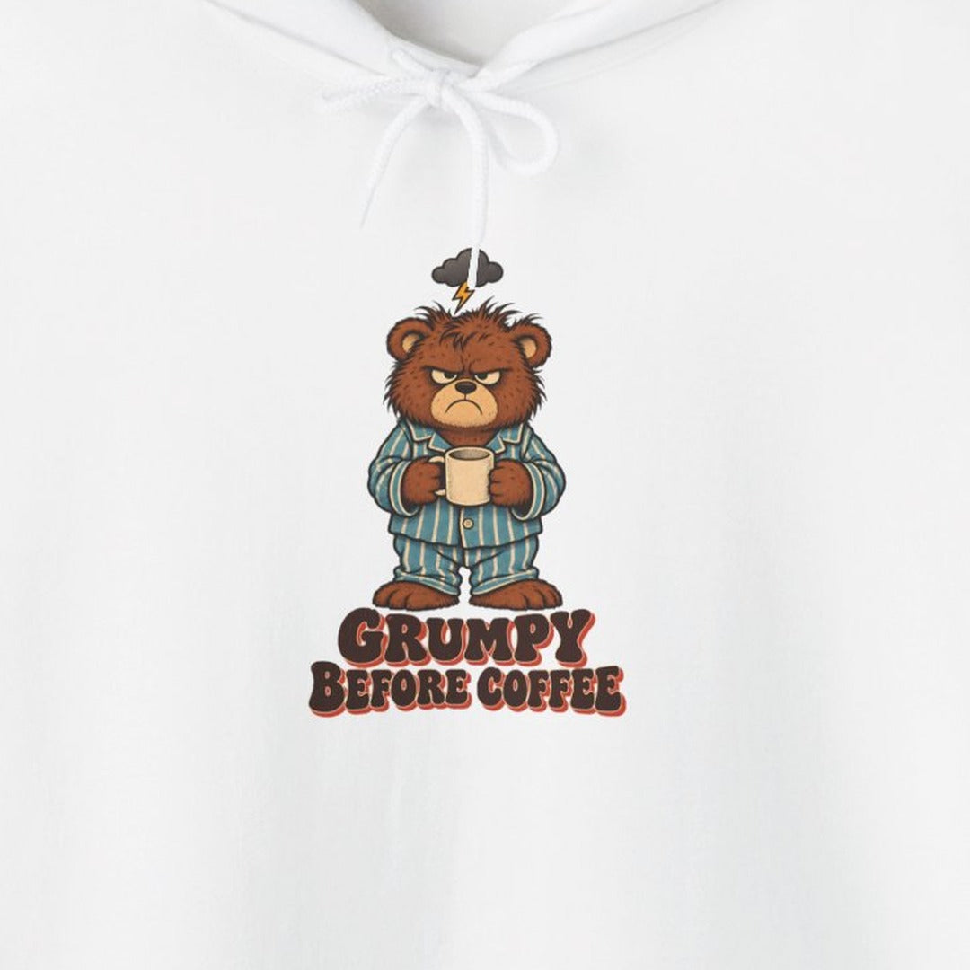 Grumpy Before Coffee Bear Hoodie, Funny Coffee Bear Hoodie lifestyle
