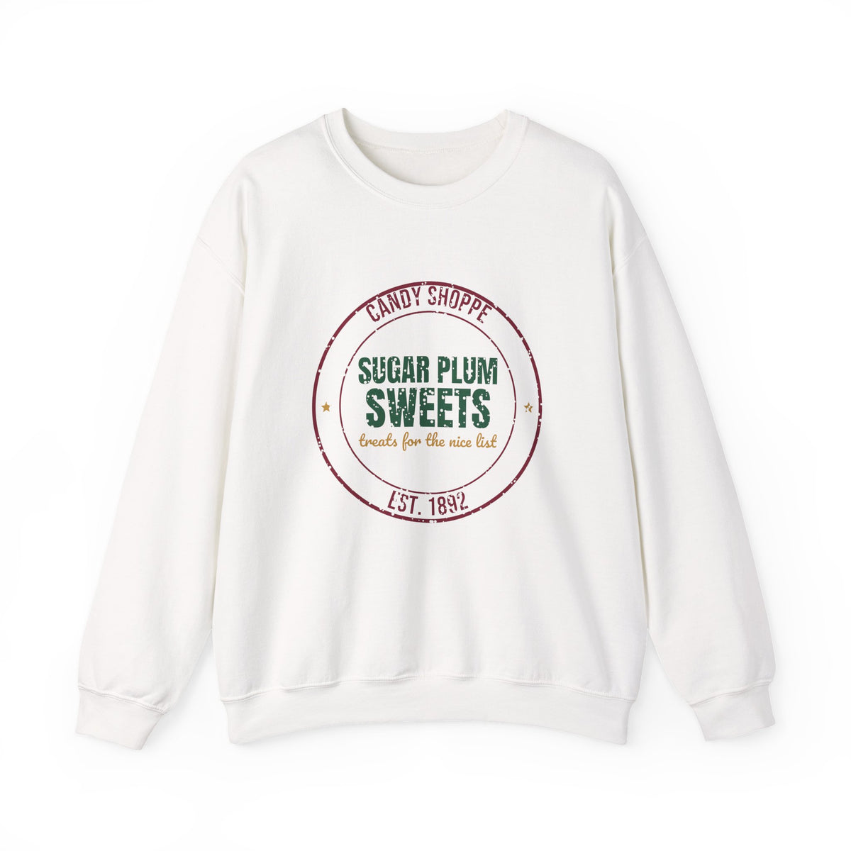 Candy Shoppe Sugar Plum Sweets Est. 1892 Sweatshirt, Vintage Christmas Crewneck Sweatshirt