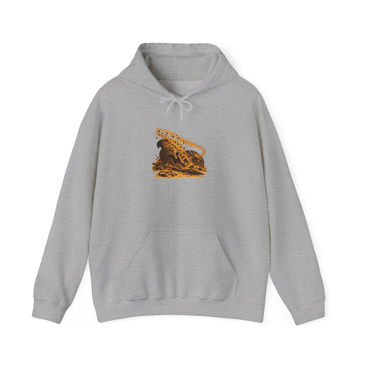 The Giant and the Sling Hoodie, Symbolic Fine Art Hooded Sweatshirt, By Xudeyda