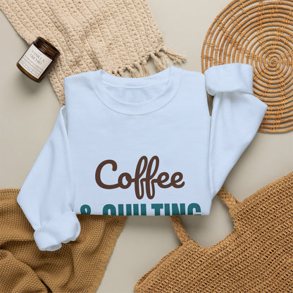Coffee and Quilting Sew Happy Sweatshirt, Quilting Crewneck, Quilter Gift