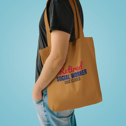 Retired Social Worker Case Closed Tote Bag, Retired Social Worker Canvas Tote Bag