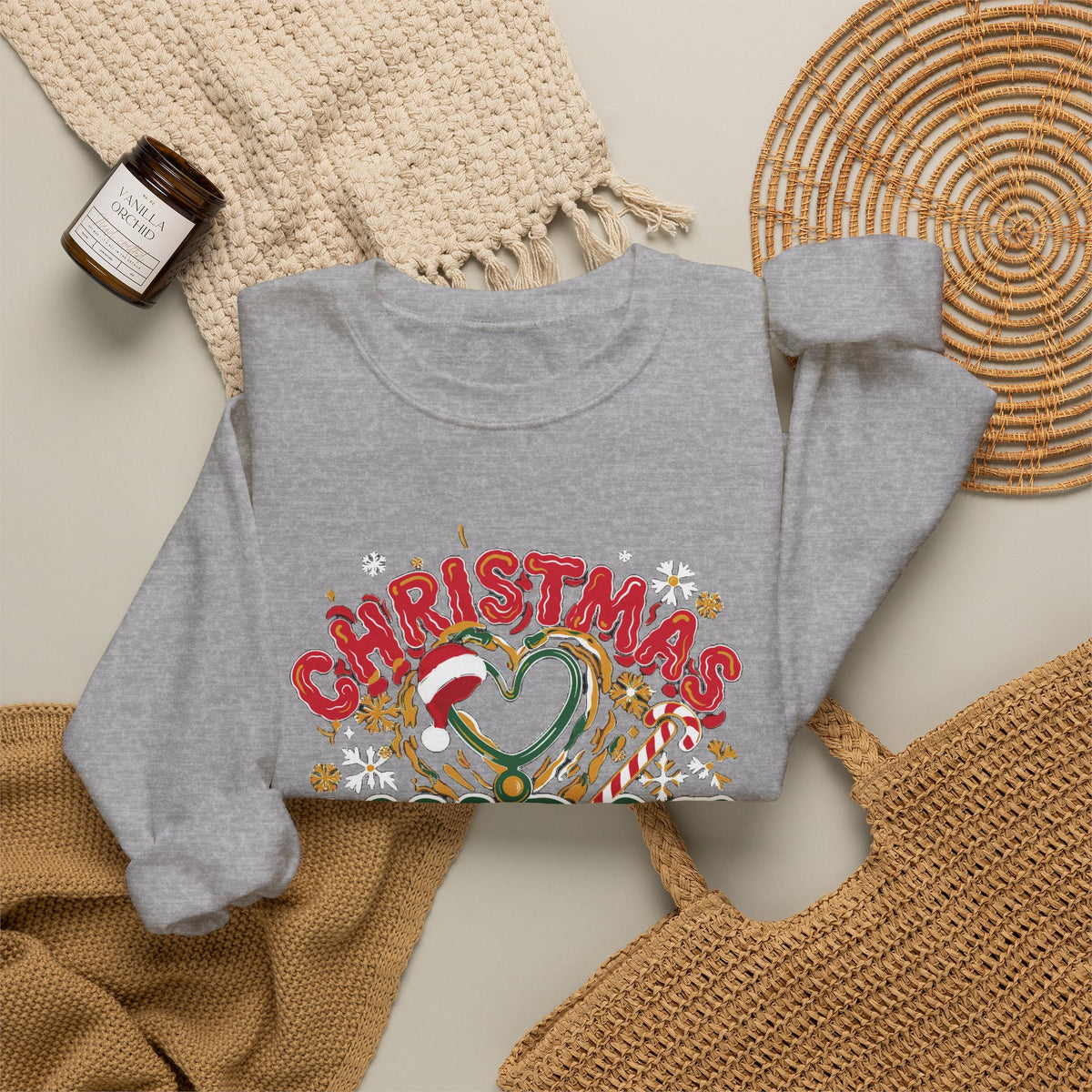 Christmas Nurse Crew Sweatshirt, Retro Nurse Christmas Crewneck, Holiday Nurse Sweater