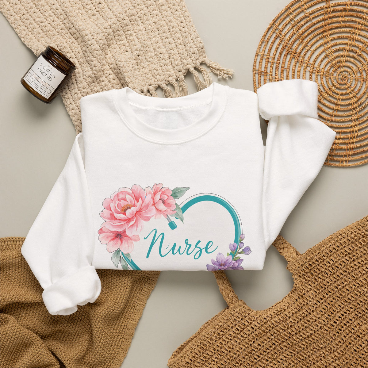 Nurse Life Sweatshirt, Floral Nurse Crewneck, RN Gift