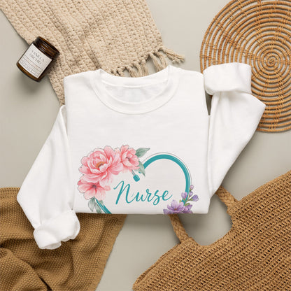 Nurse Life Sweatshirt, Floral Nurse Crewneck, RN Gift