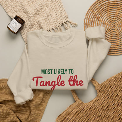 Most Likely to Tangle the Lights Sweatshirt, Most Likely to Tangle the Lights Christmas Sweatshirt