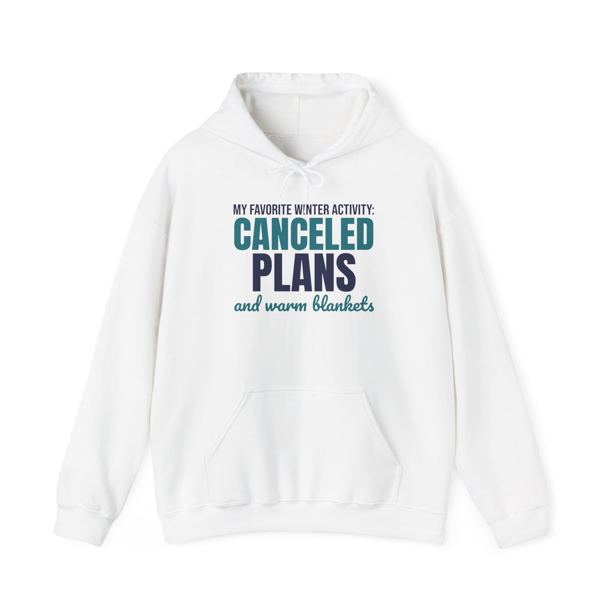 My Favorite Winter Activity Canceled Plans and Warm Blankets Hoodie, Funny Winter Hoodie