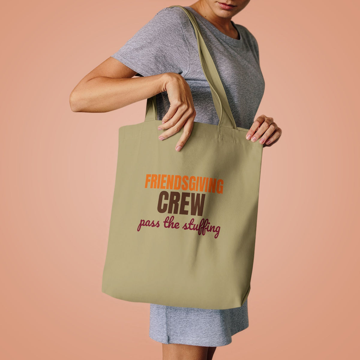 Friendsgiving Crew Pass the Stuffing Tote Bag, Friendsgiving Crew Canvas Tote Bag