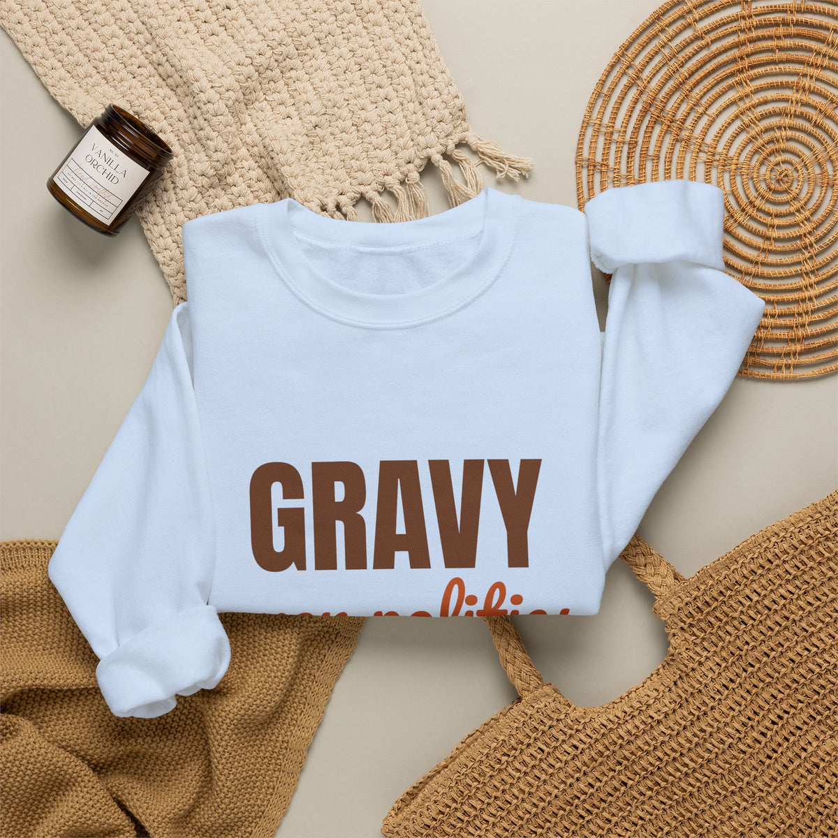 Gravy Over Politics Thanksgiving Rules Sweatshirt, Funny Thanksgiving Gravy Crewneck