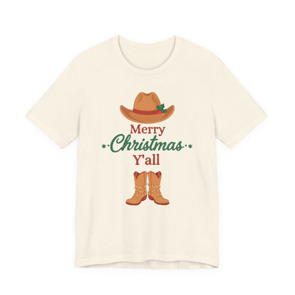 Merry Christmas Y'all Shirt, Western Christmas T-Shirt, Southern Holiday Tee