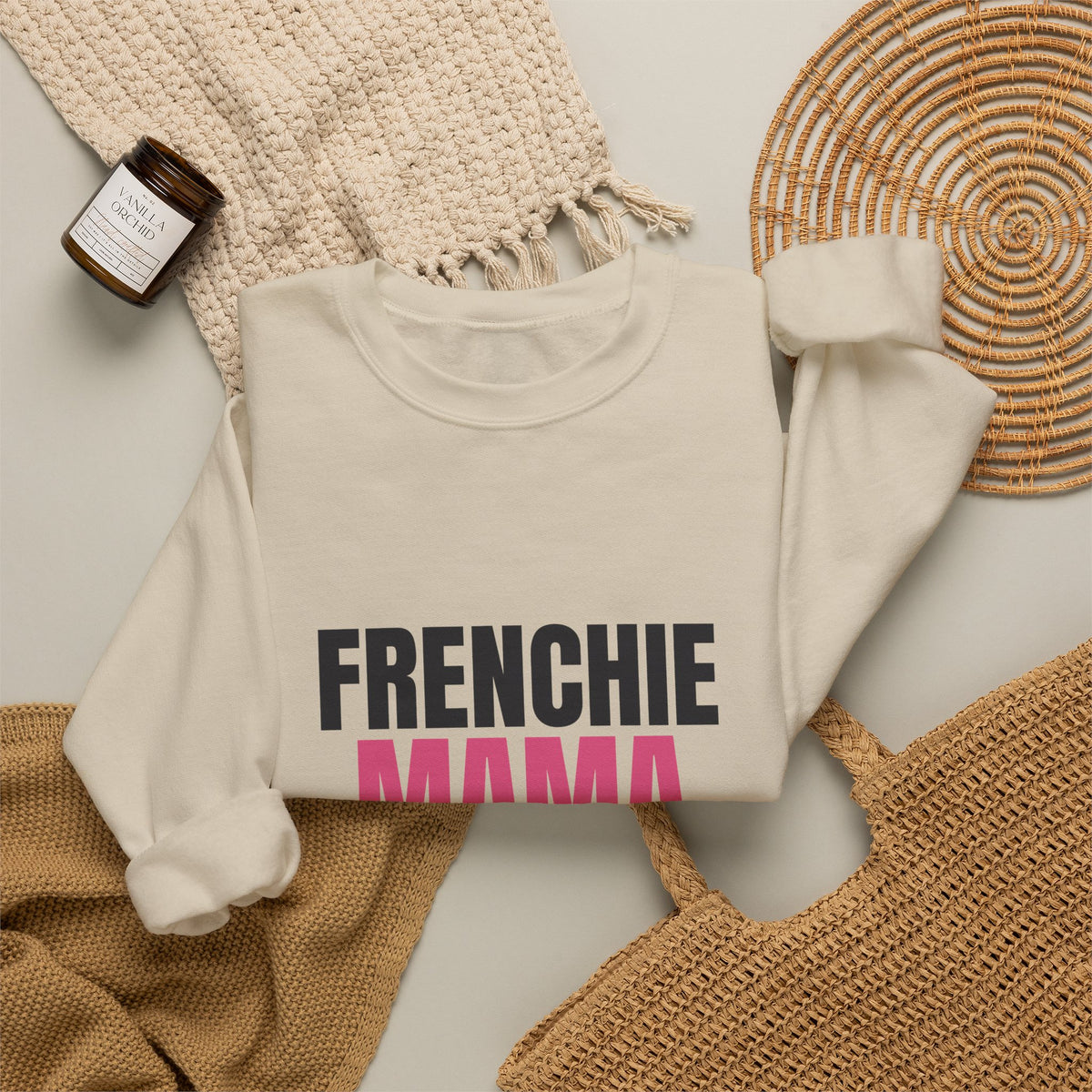 Frenchie Mama Snorts And Snuggles Sweatshirt, Frenchie Mama Crewneck Sweatshirt