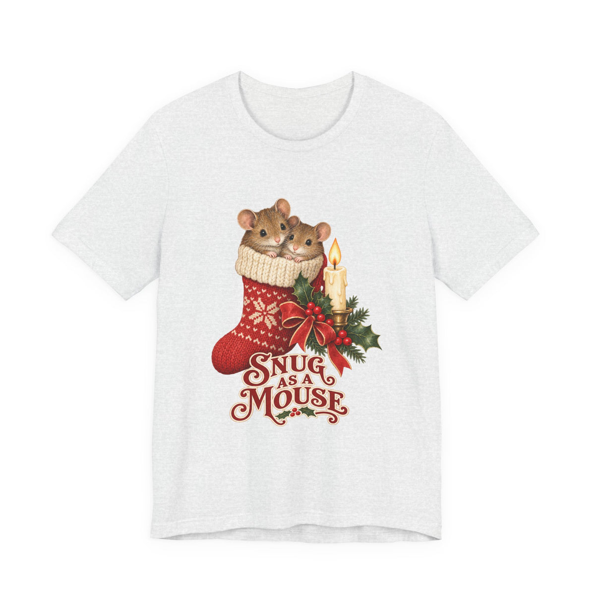 Snug as a Mouse Christmas Stocking Mice Shirt, Christmas Mice T-Shirt, Christmas Mice Gift