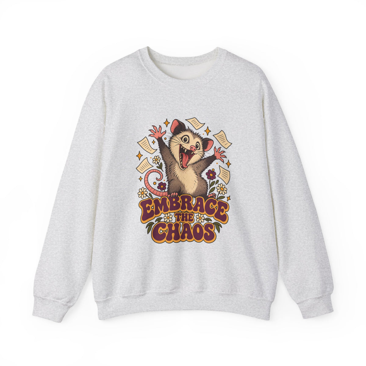 Embrace the Chaos Opossum Sweatshirt, Funny Opossum Crewneck Sweatshirt