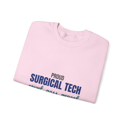 Proud Surgical Tech Count Pass Repeat Sweatshirt, Surgical Tech Crewneck Sweatshirt
