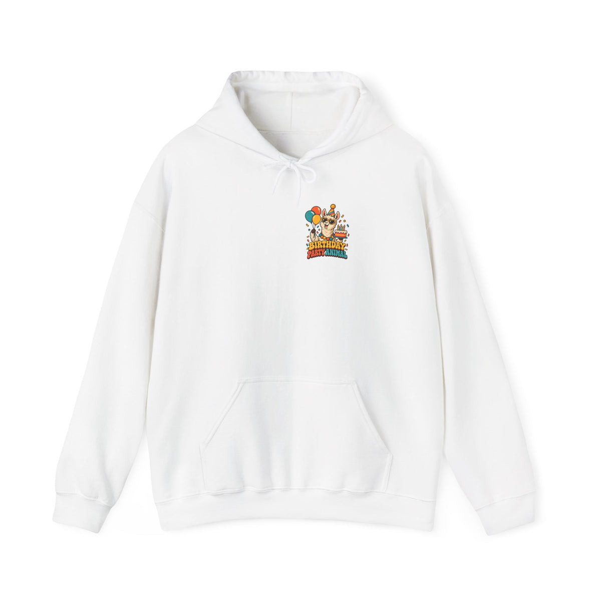 Birthday Party Animal Llama Hoodie, Front and Back Birthday Hoodie