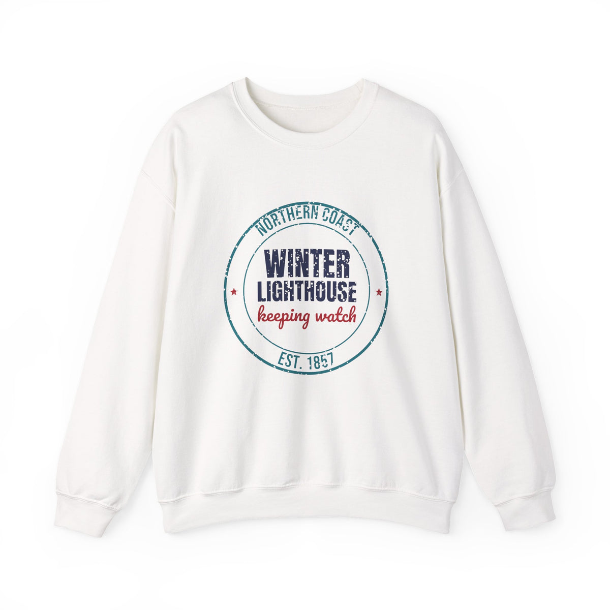 Northern Coast Winter Lighthouse Est. 1857 Sweatshirt, Vintage Winter Crewneck Sweatshirt