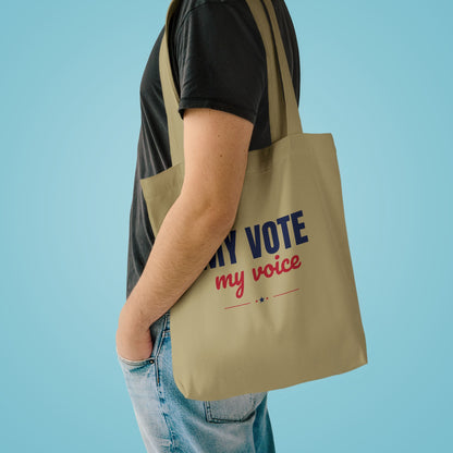 My Vote My Voice Tote Bag, Vote Canvas Tote Bag