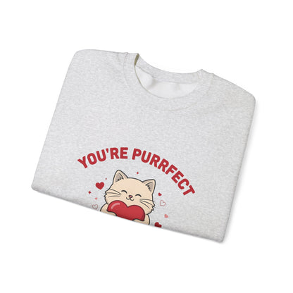 You're Purrfect Valentine Cat Sweatshirt, Cat Valentine Crewneck
