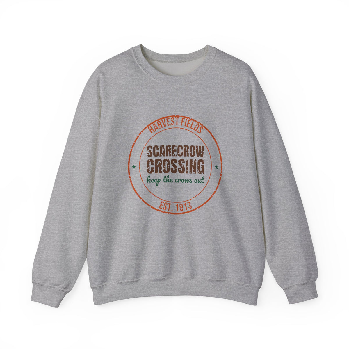 Harvest Fields Scarecrow Crossing Est. 1913 Sweatshirt, Vintage Fall Crewneck Sweatshirt