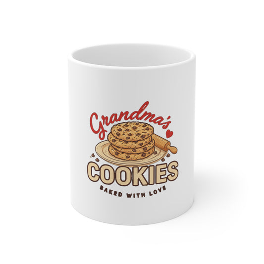 Grandma's Cookies Baked With Love Mug, Baking Grandma Coffee Mug 11oz