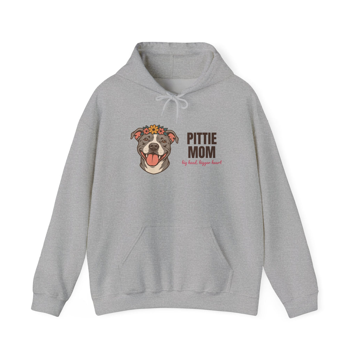 Pittie Mom Big Head Bigger Heart Hoodie, Vintage Pittie Mom Hoodie