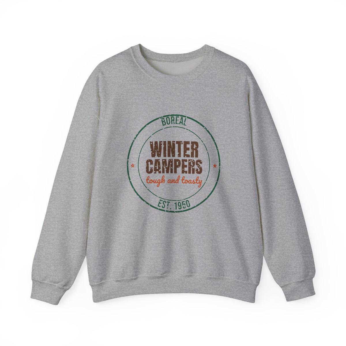 Boreal Winter Campers Est. 1950 Sweatshirt, Vintage Winter Camping Crewneck Sweatshirt