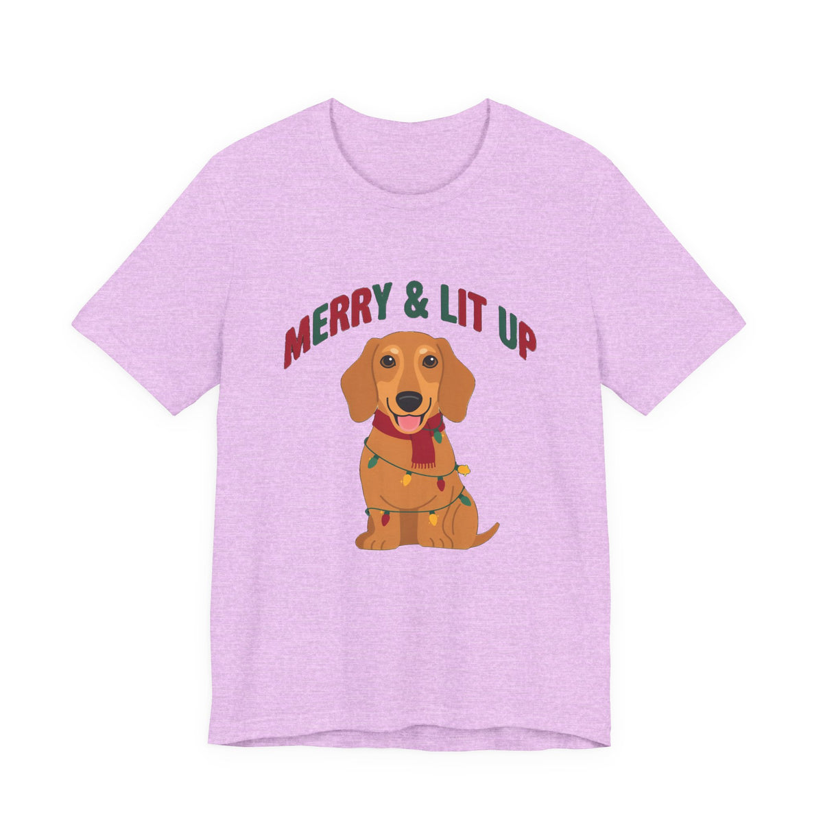 Merry and Lit Up Dachshund Christmas Lights Shirt, Dachshund Christmas Lights T-Shirt