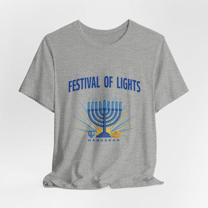 Festival of Lights Hanukkah Shirt, Hanukkah T-Shirt, Menorah Tee