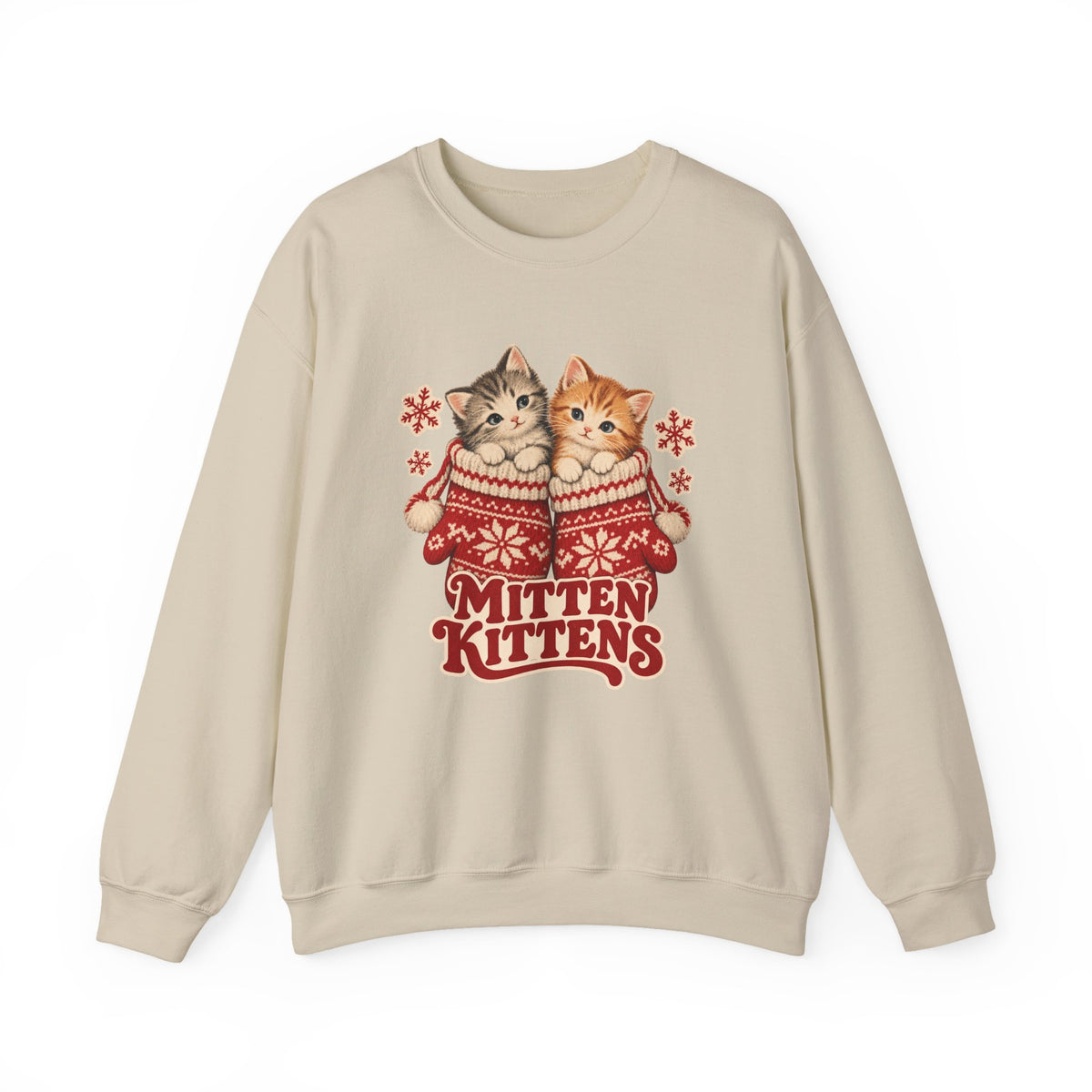 Mitten Kittens Cute Winter Cats Sweatshirt, Winter Kittens Crewneck Sweatshirt